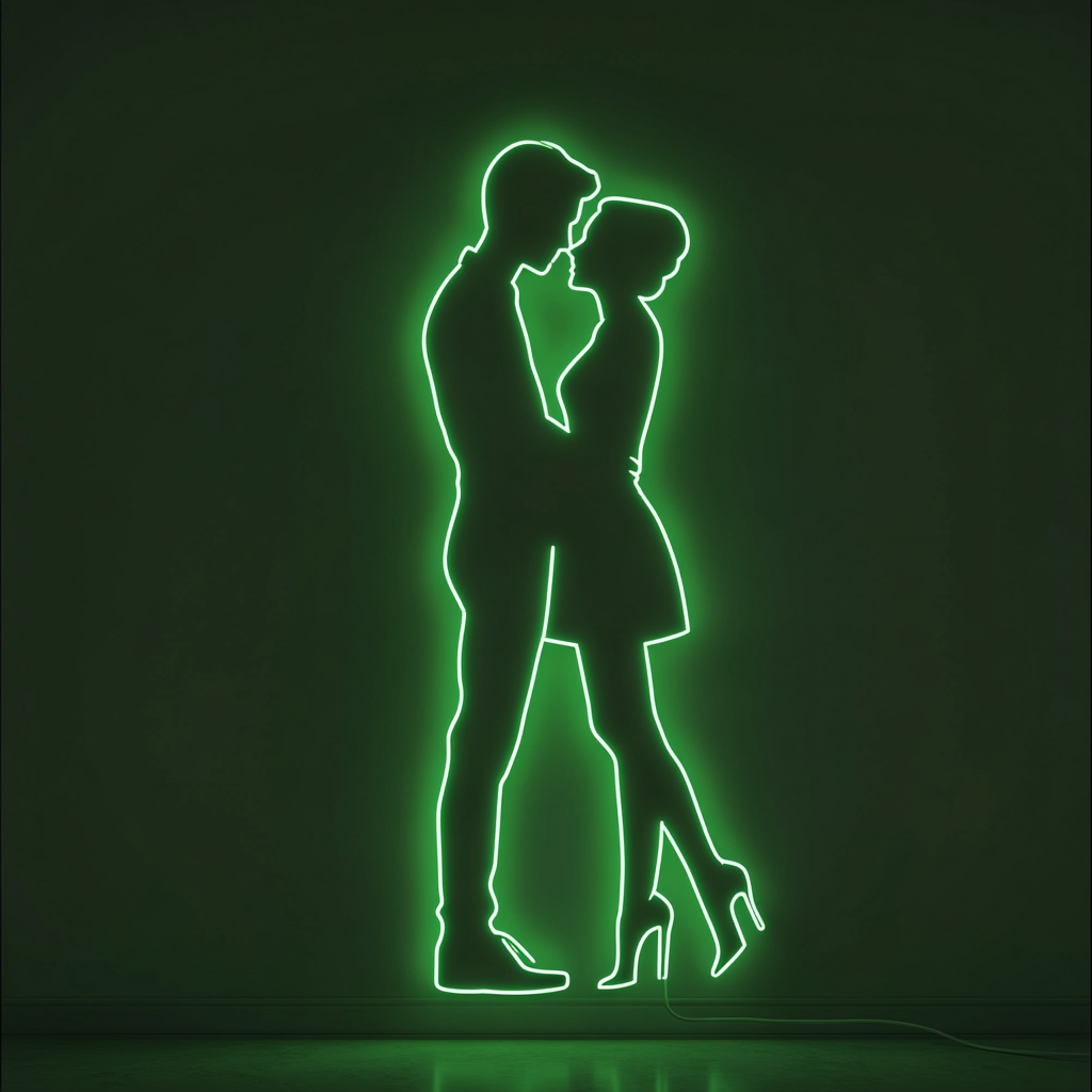 Couple - Green Neon Sign, 18 Inches