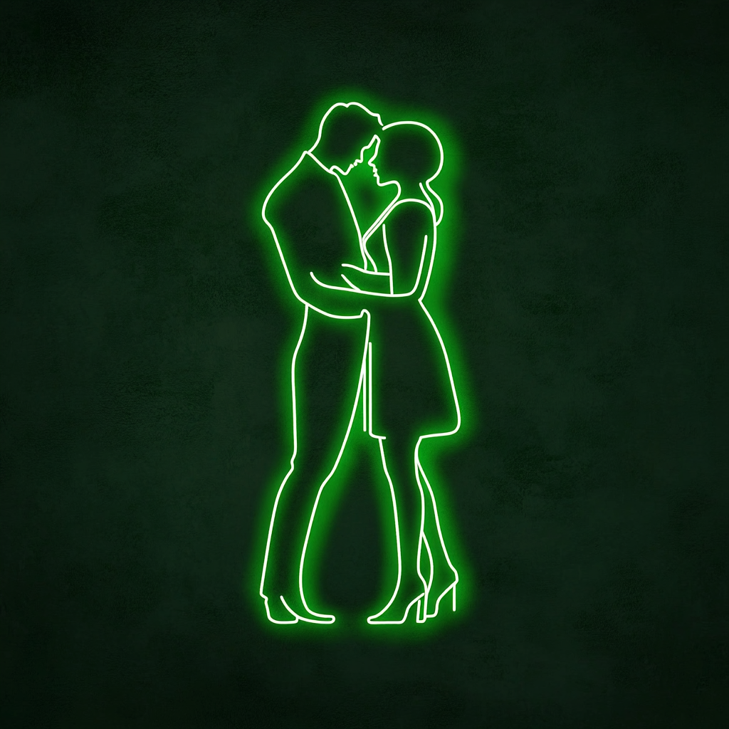 Couple - Green Neon Sign, 18 Inches