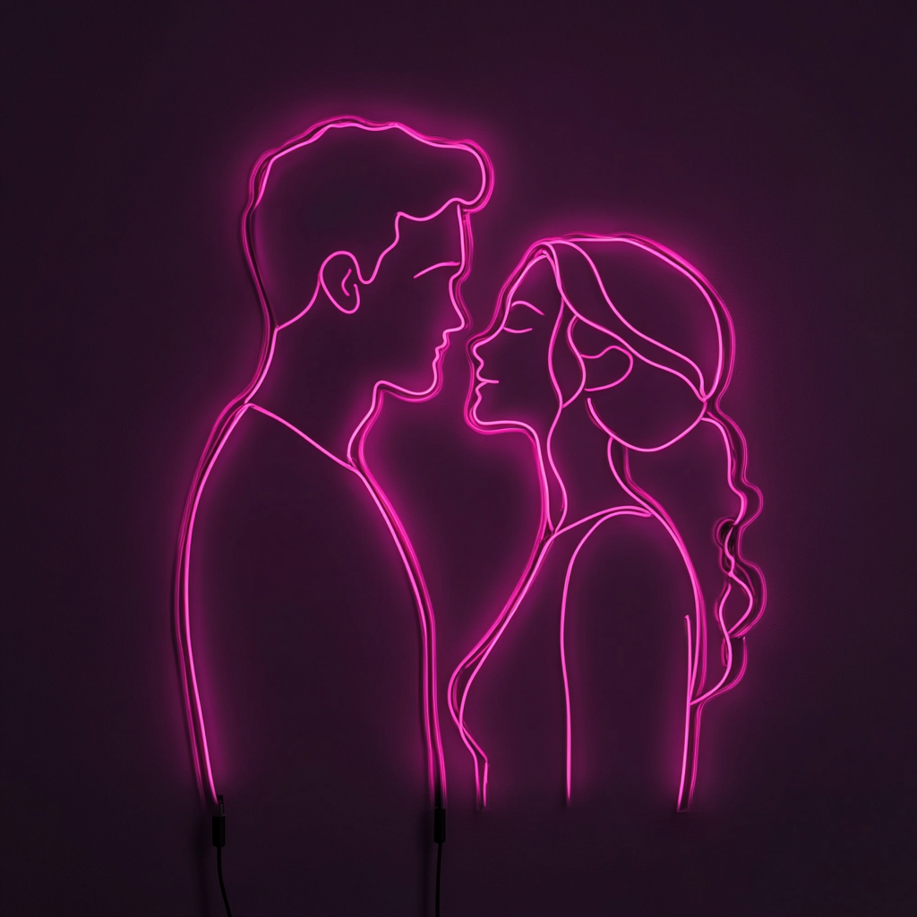 Couple - Pink Neon Sign, 18 Inches