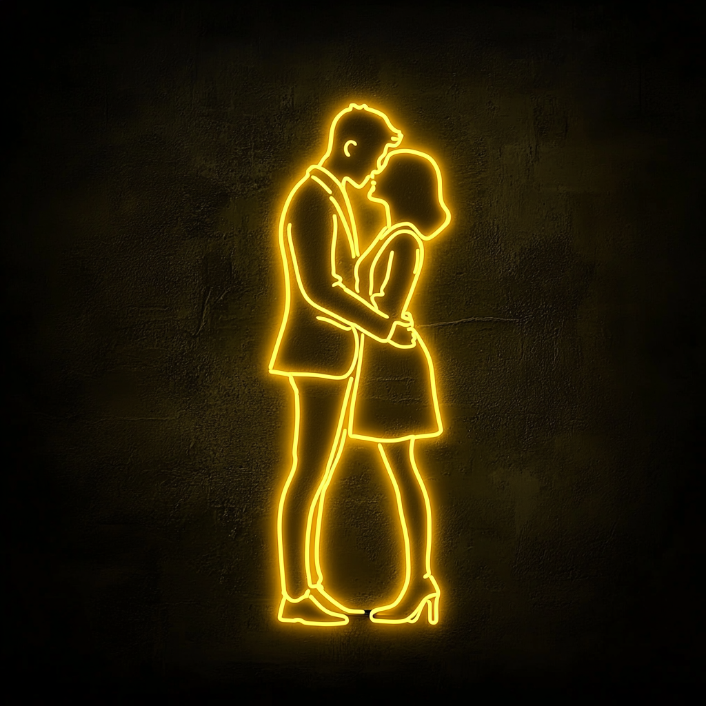 Couple - Yellow Neon Sign, 18 Inches
