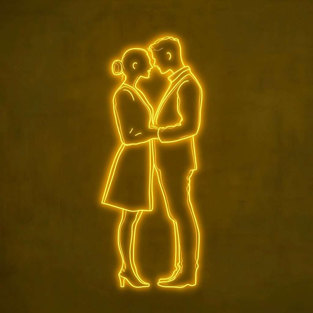 Couple - Yellow Neon Sign, 18 Inches