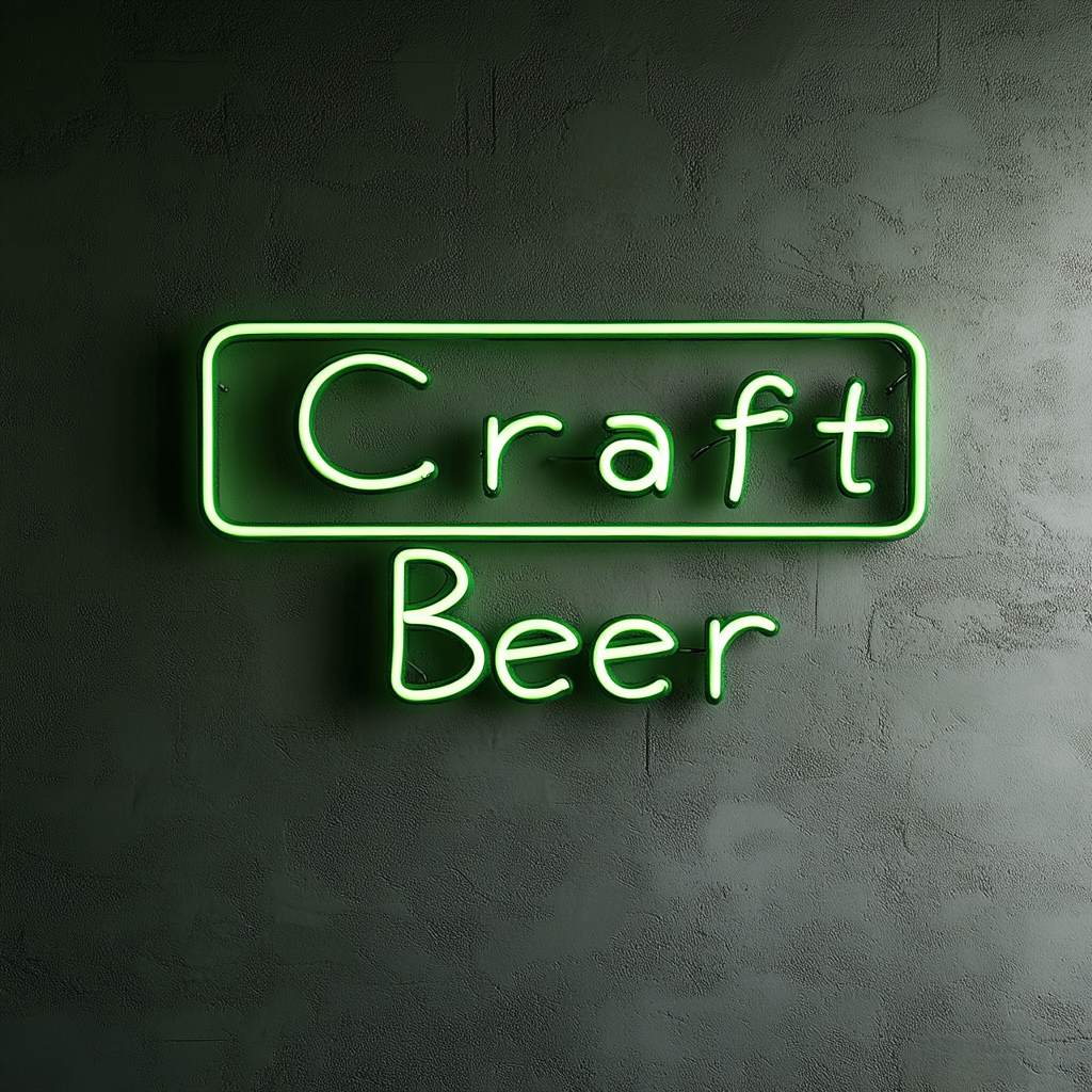 "Craft Beer" - Green Neon Sign, 24 Inches
