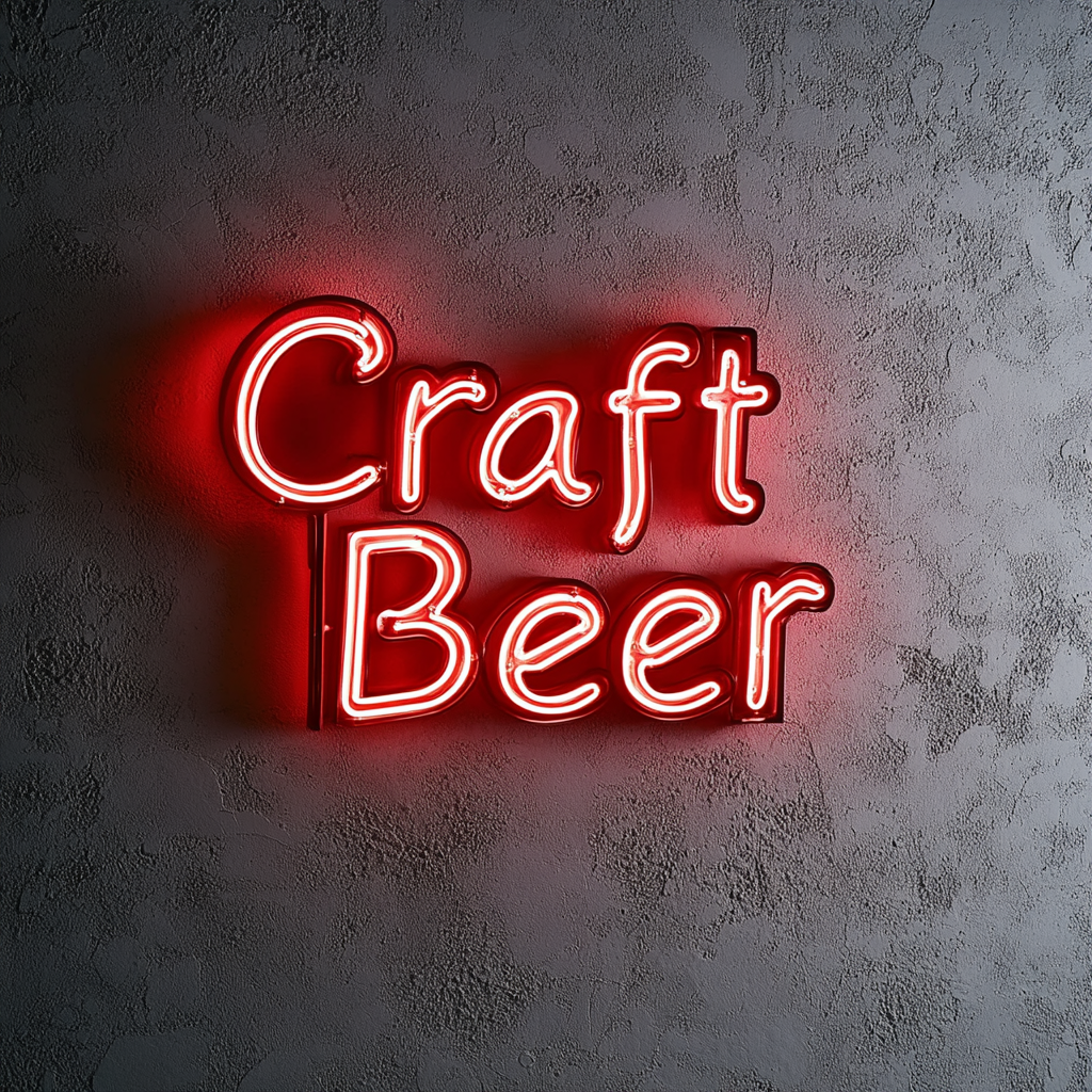 "Craft Beer" - Red Neon Sign, 24 Inches