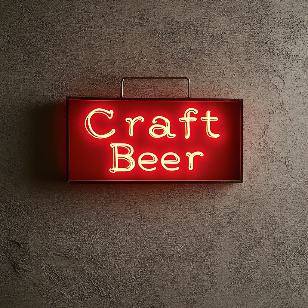 "Craft Beer" - Red Neon Sign, 24 Inches