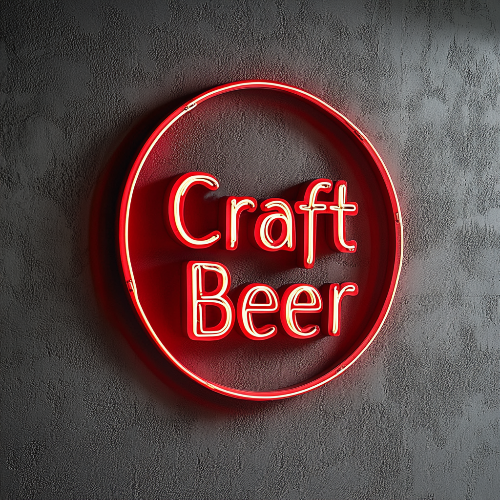 "Craft Beer" - Red Neon Sign, 24 Inches