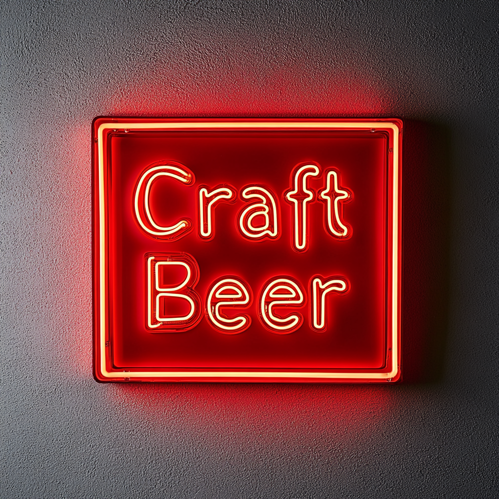 "Craft Beer" - Red Neon Sign, 24 Inches