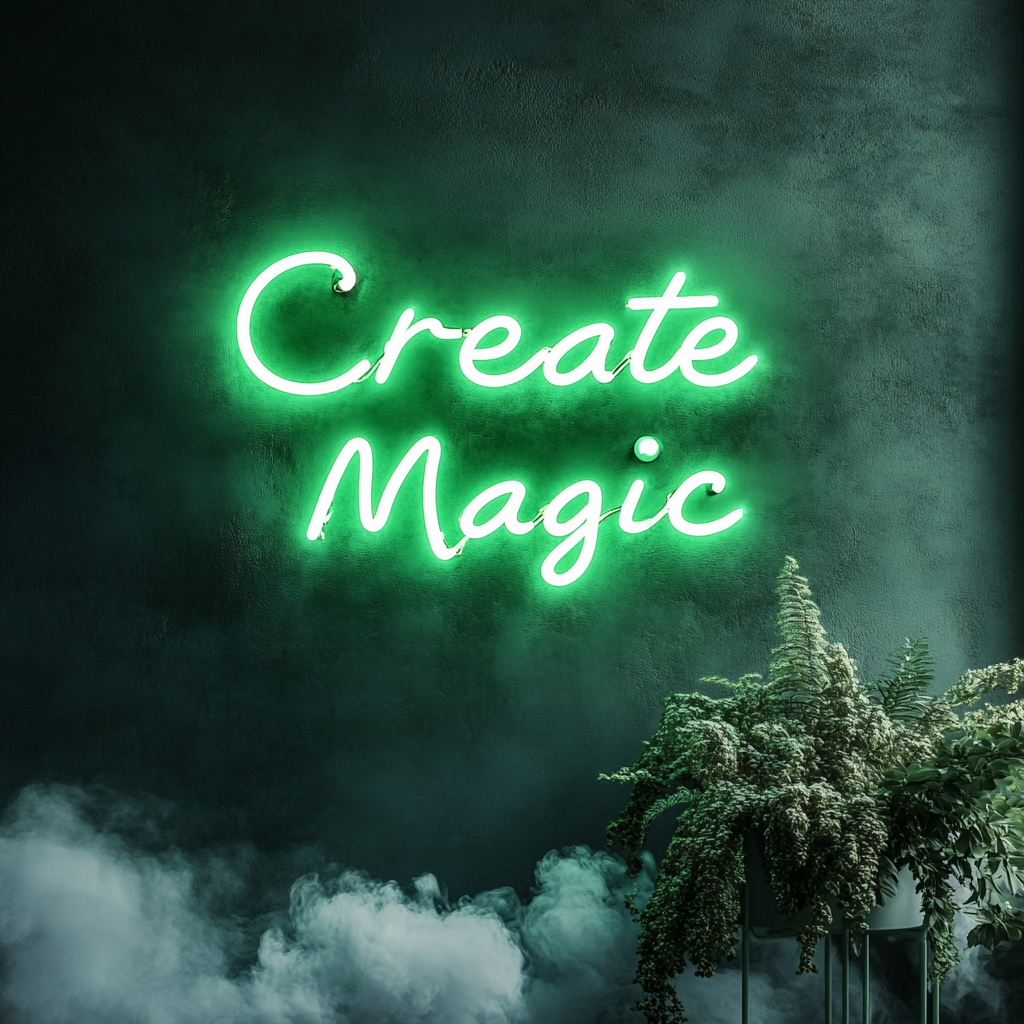 "Create Magic" - Green Neon Sign, 24 Inches