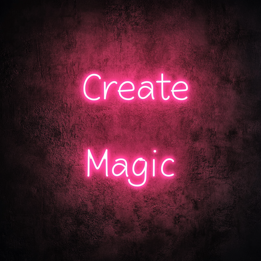 "Create Magic" - Pink Neon Sign, 24 Inches