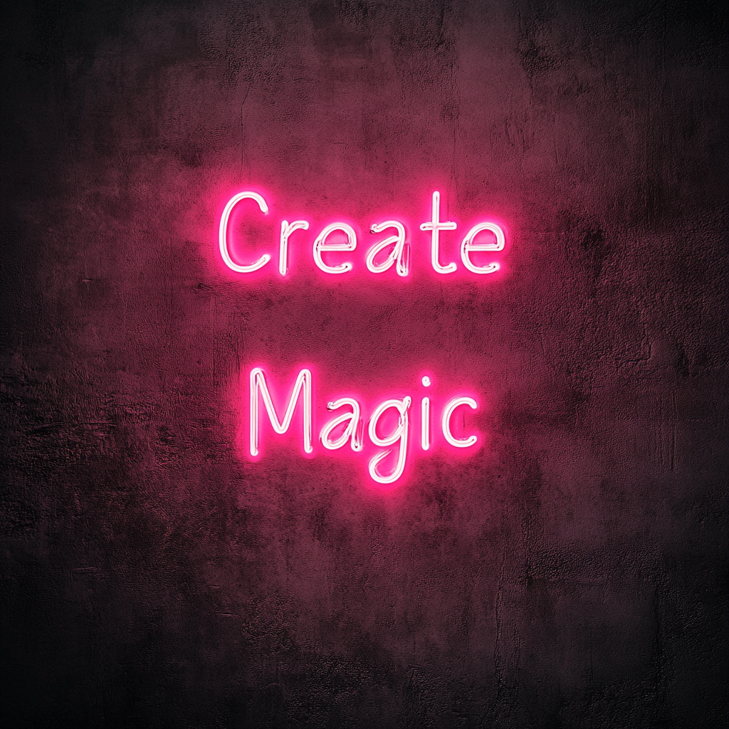 "Create Magic" - Pink Neon Sign, 24 Inches