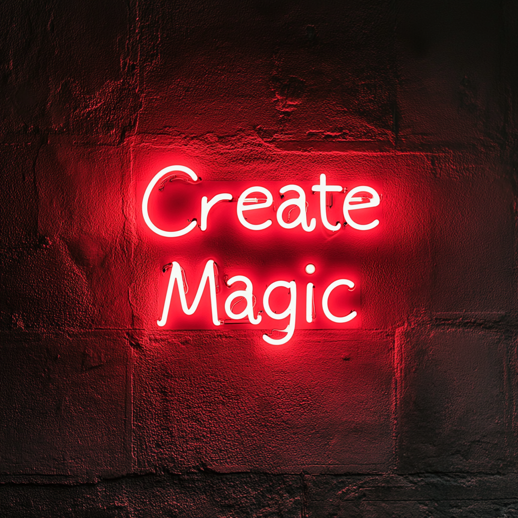 "Create Magic" - Red Neon Sign, 24 Inches