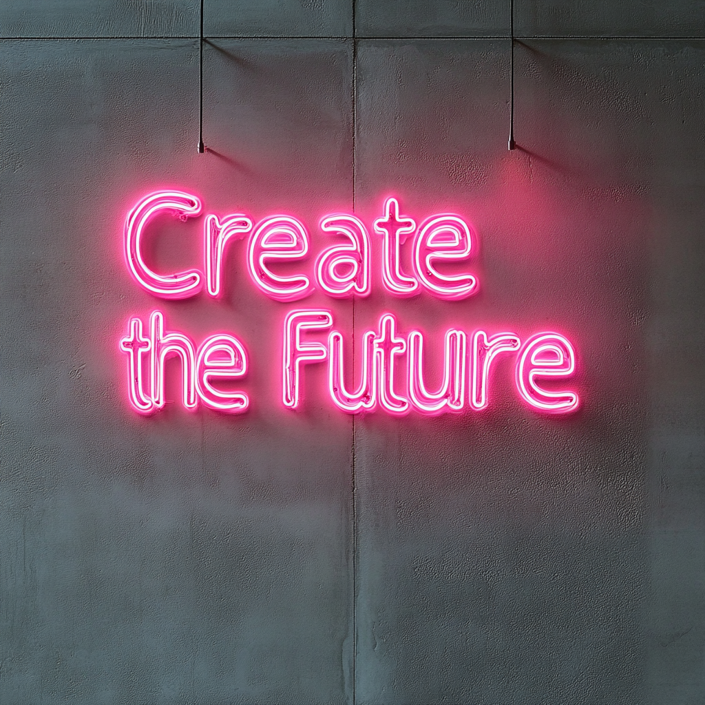 "Create the Future" - Pink Neon Sign, 24 Inches