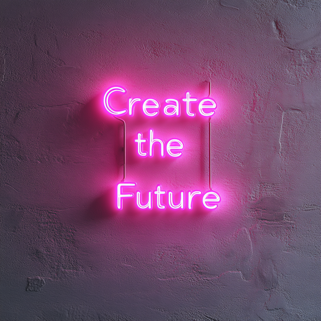 "Create the Future" - Pink Neon Sign, 24 Inches