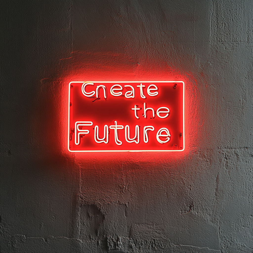 "Create the Future" - Red Neon Sign, 24 Inches