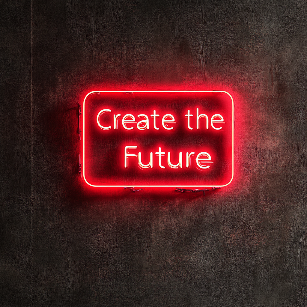 "Create the Future" - Red Neon Sign, 24 Inches