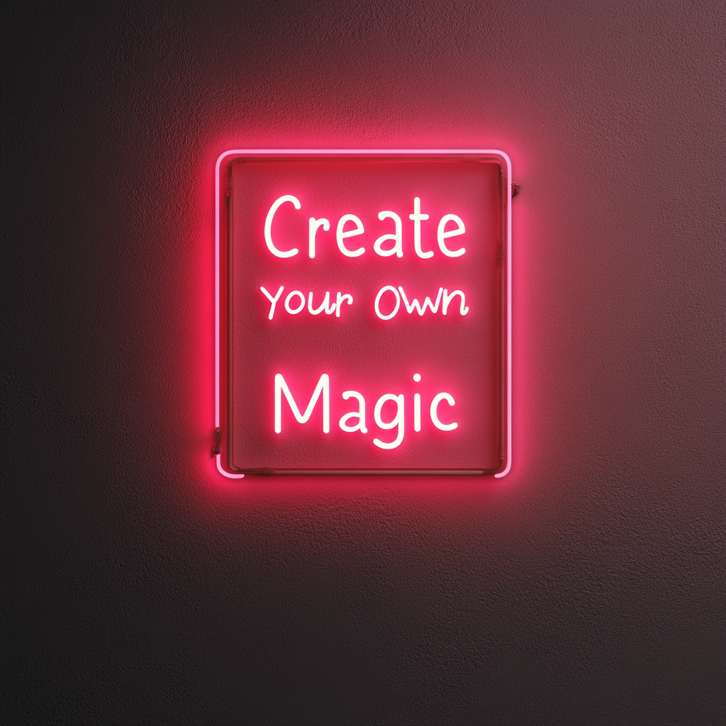 Create Your Own Magic - Pink Neon Sign, 18 Inches