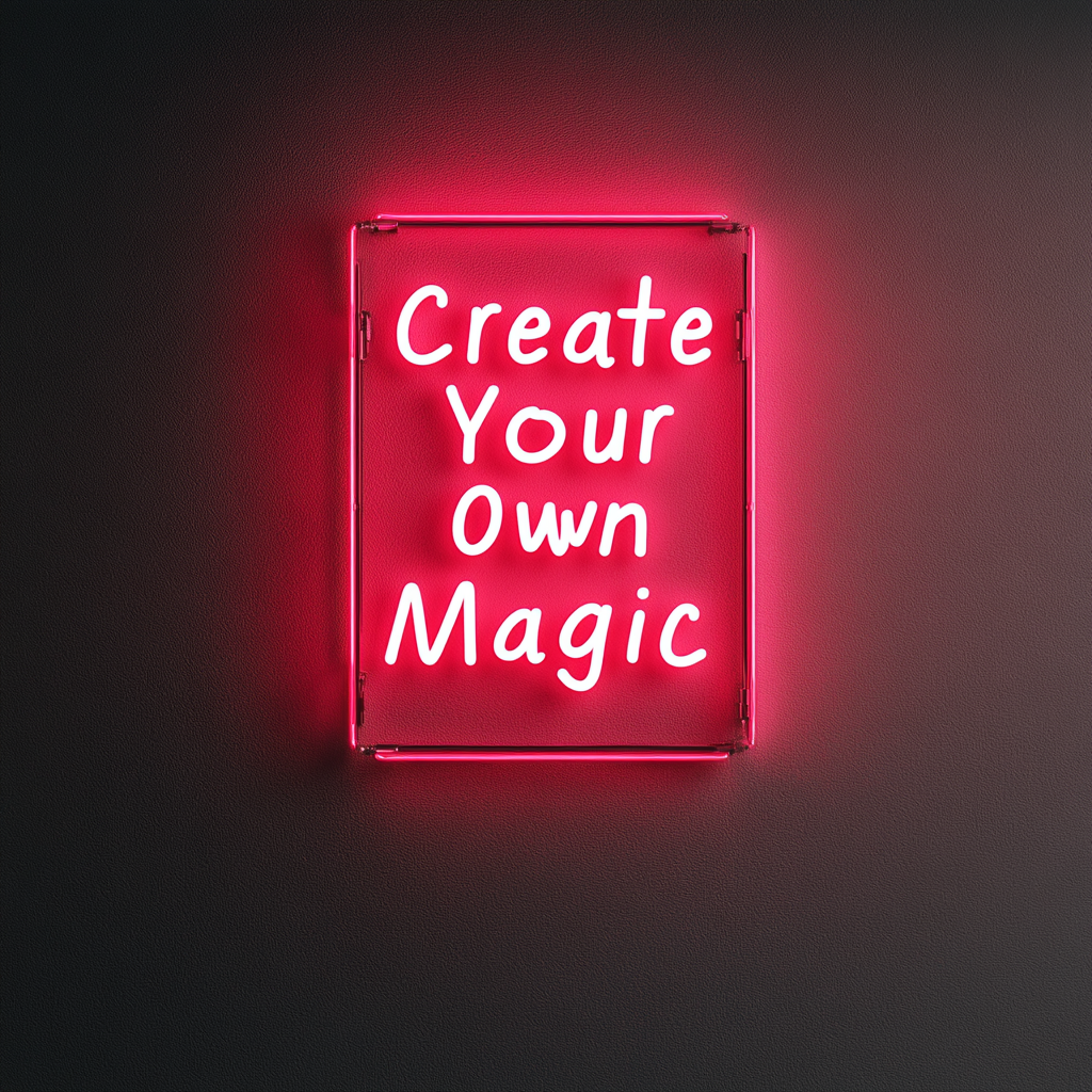 Create Your Own Magic - Pink Neon Sign, 18 Inches
