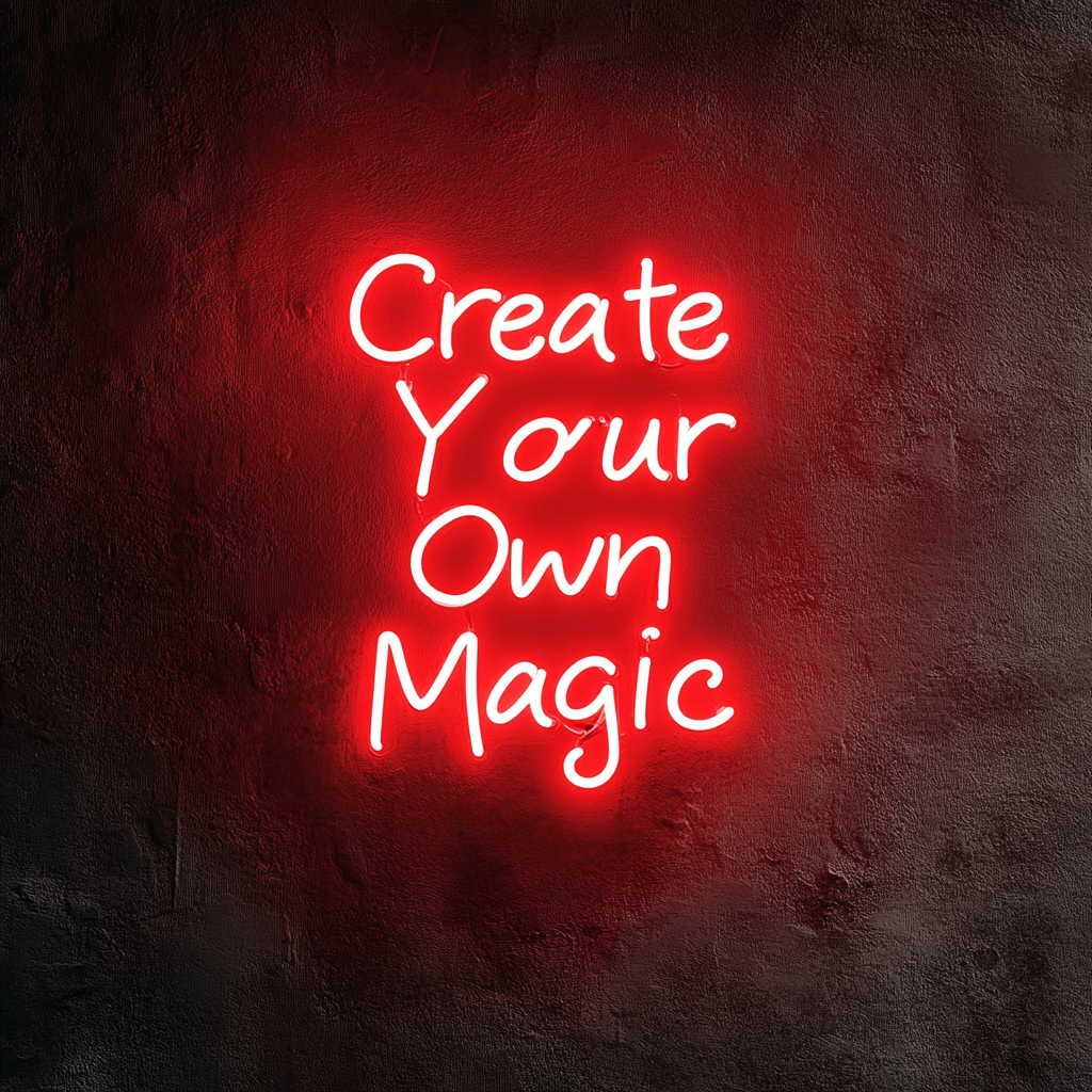 Create Your Own Magic - Red Neon Sign, 18 Inches