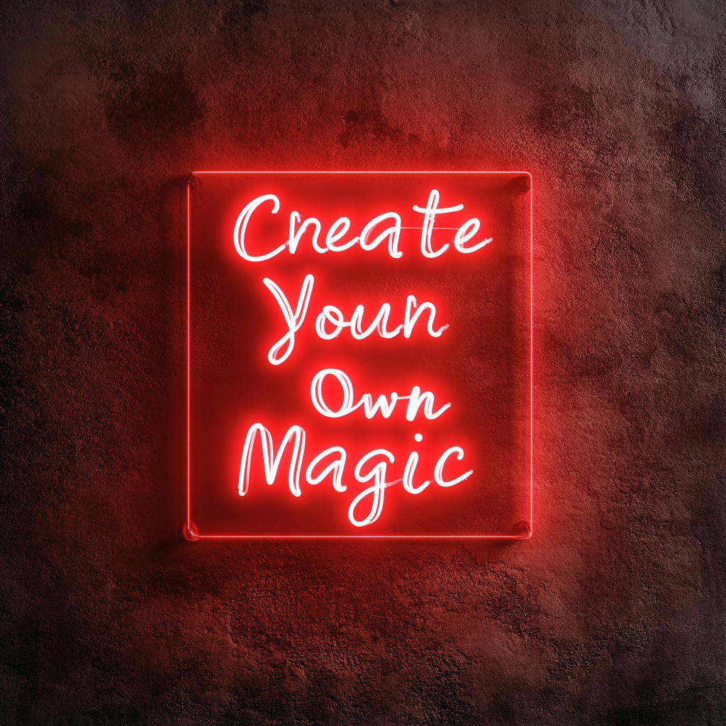 Create Your Own Magic - Red Neon Sign, 18 Inches