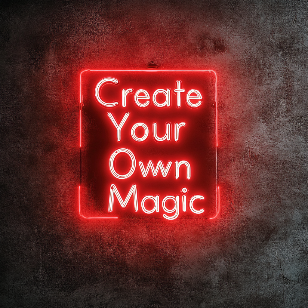 Create Your Own Magic - Red Neon Sign, 18 Inches