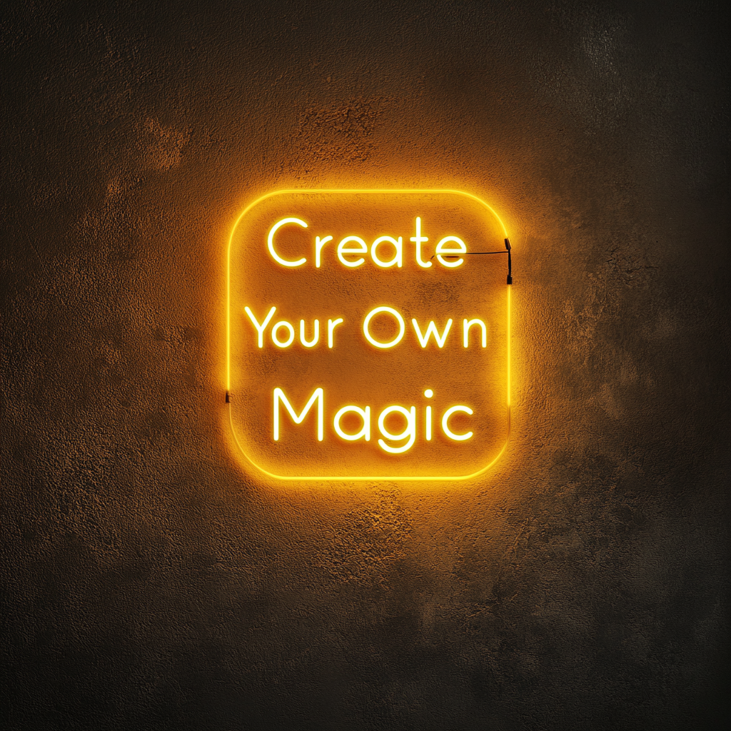 Create Your Own Magic - Yellow Neon Sign, 18 Inches