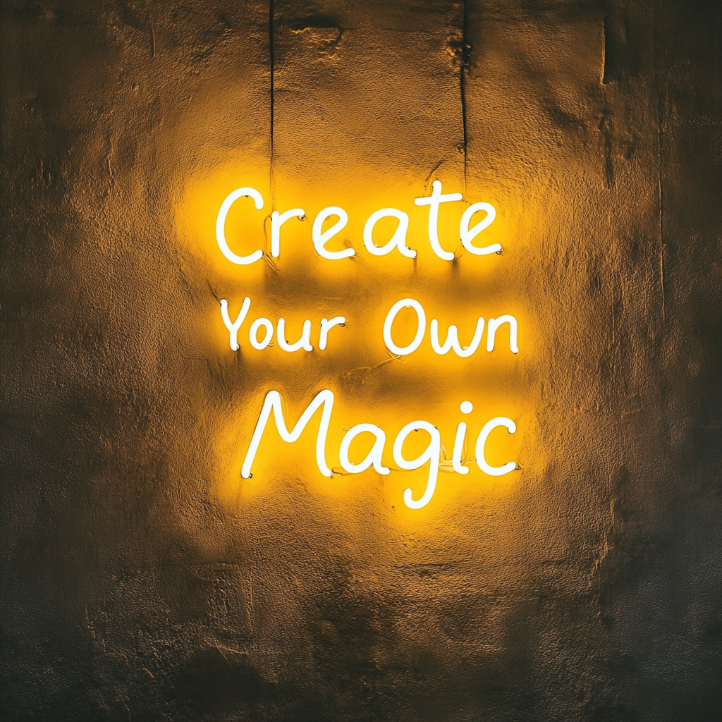 Create Your Own Magic - Yellow Neon Sign, 18 Inches