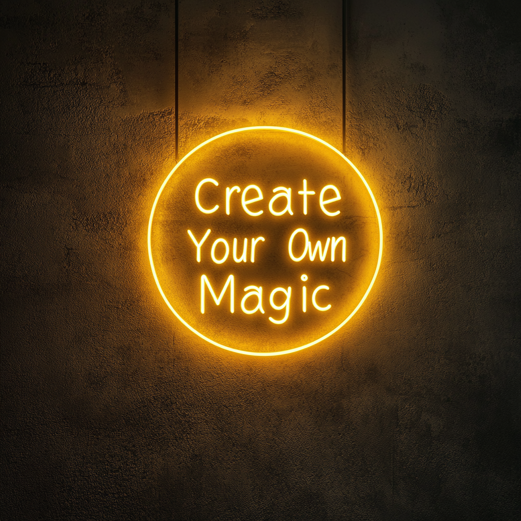 Create Your Own Magic - Yellow Neon Sign, 18 Inches