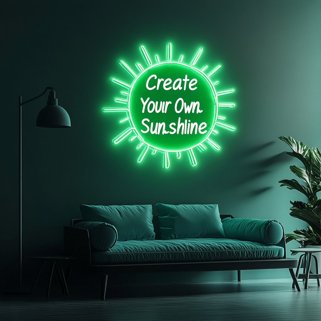 Create Your Own Sunshine - Green Neon Sign, 18 Inches