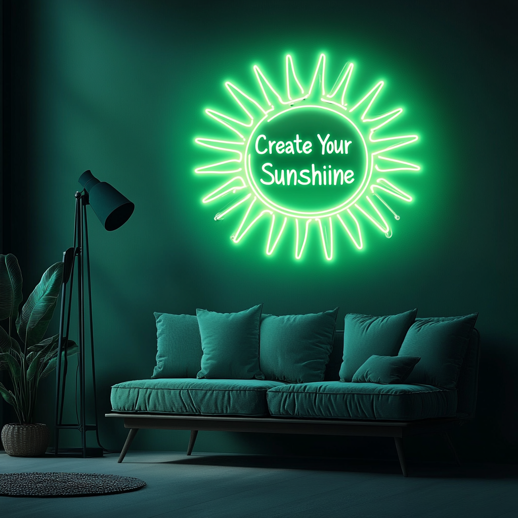 Create Your Own Sunshine - Green Neon Sign, 18 Inches