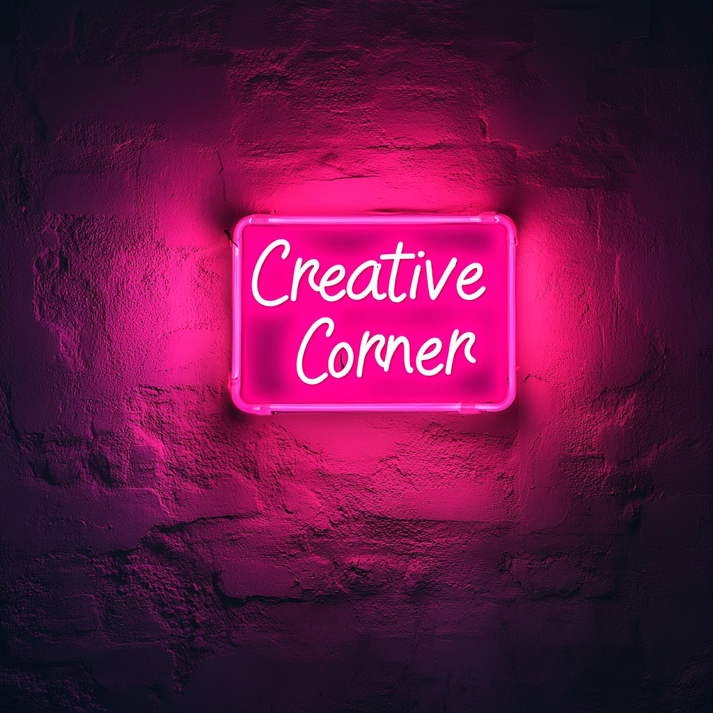"Creative Corner" - Pink Neon Sign, 24 Inches