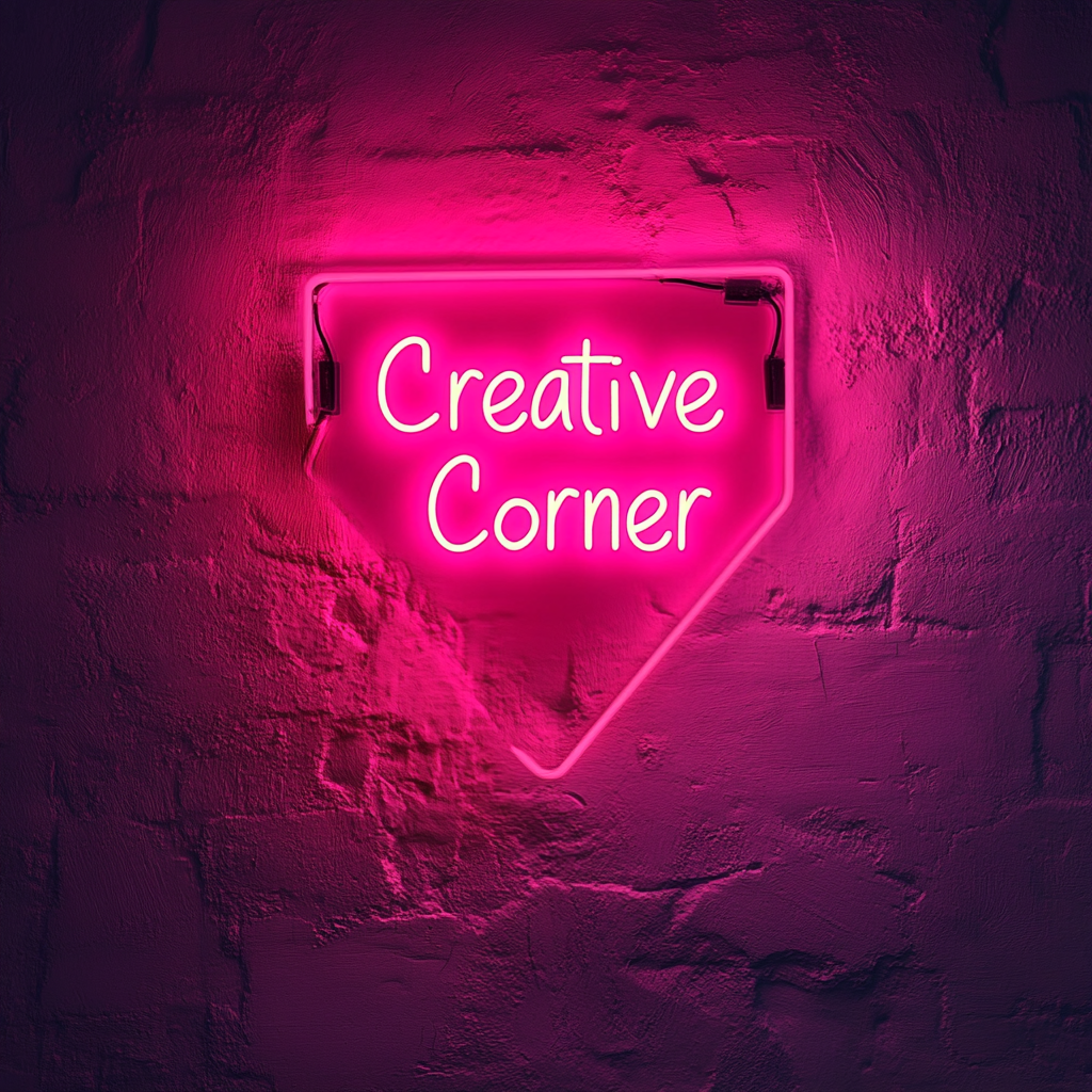 "Creative Corner" - Pink Neon Sign, 24 Inches