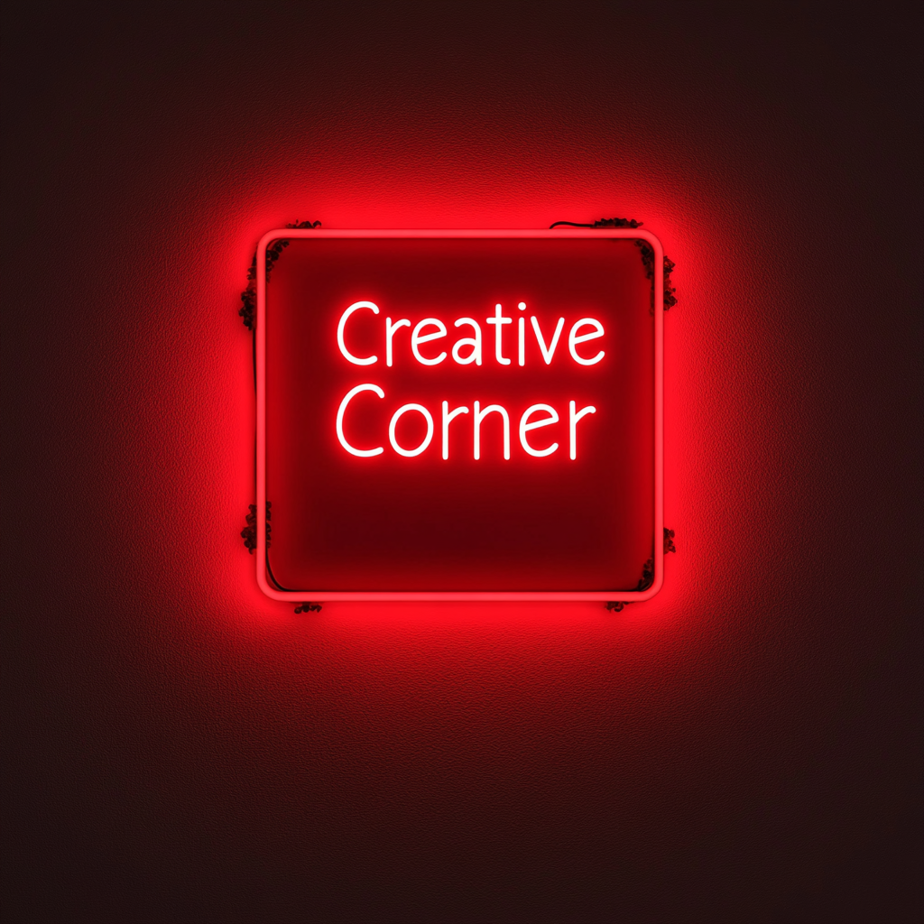 "Creative Corner" - Red Neon Sign, 24 Inches