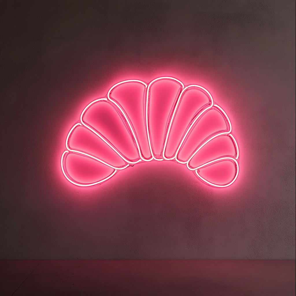 Croissant - Pink Neon Sign, 24 Inches