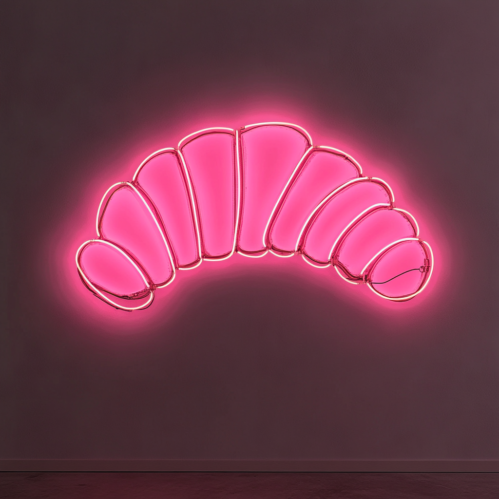 Croissant - Pink Neon Sign, 24 Inches