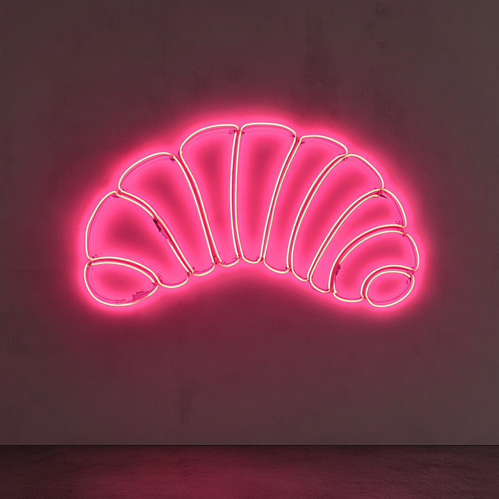 Croissant - Pink Neon Sign, 24 Inches