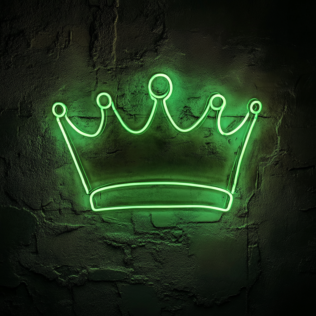 Crown - Green Neon Sign, 18 Inches