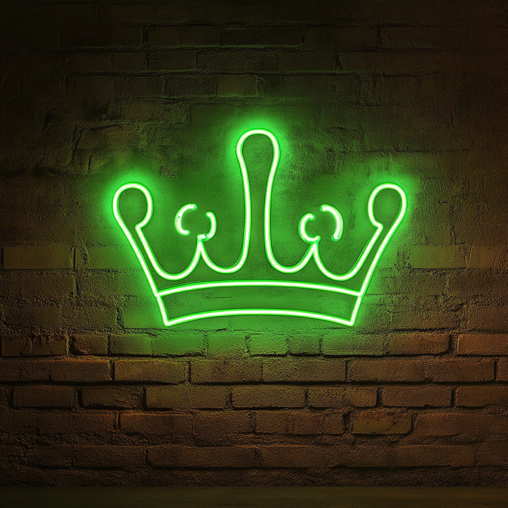 Crown - Green Neon Sign, 18 Inches