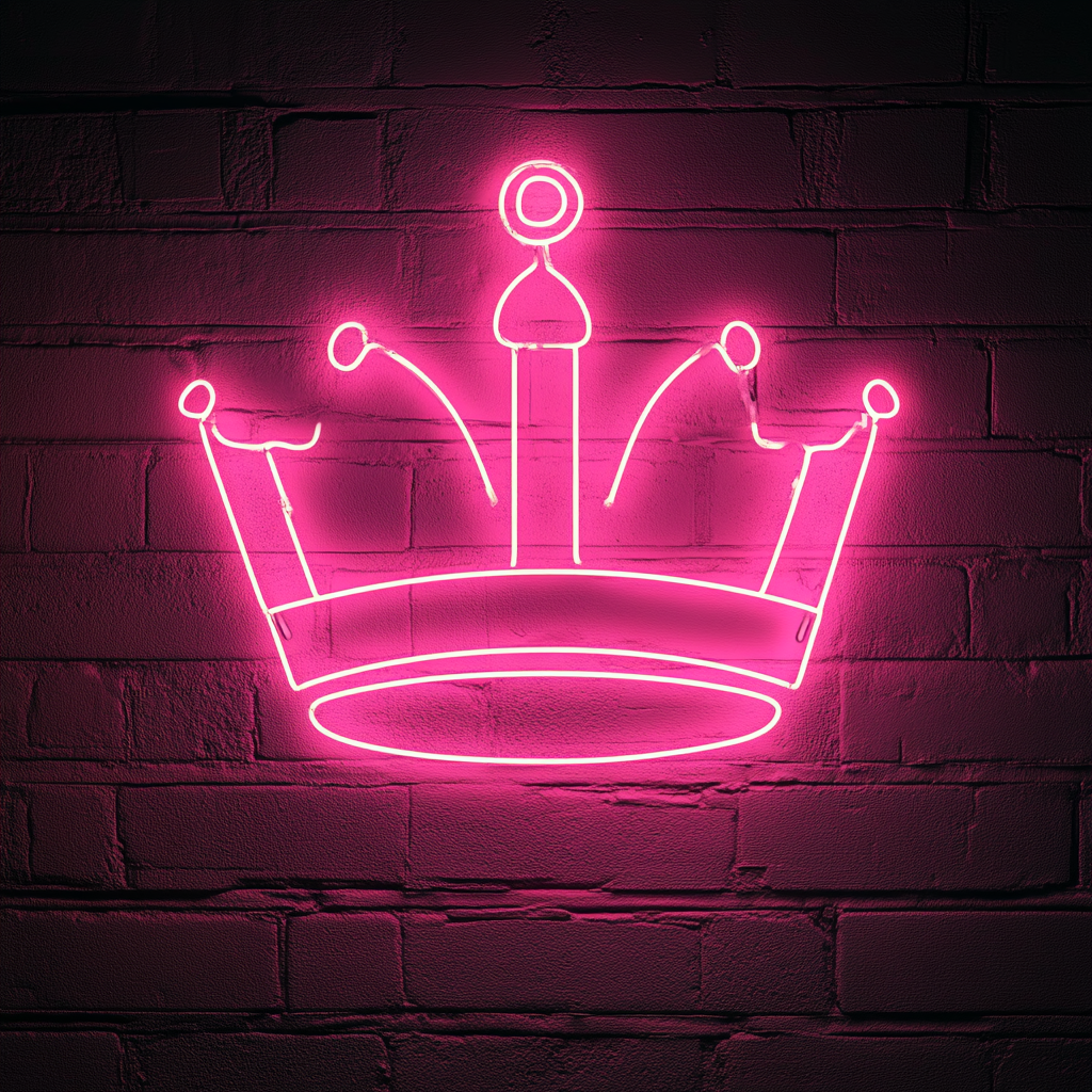 Crown - Pink Neon Sign, 18 Inches