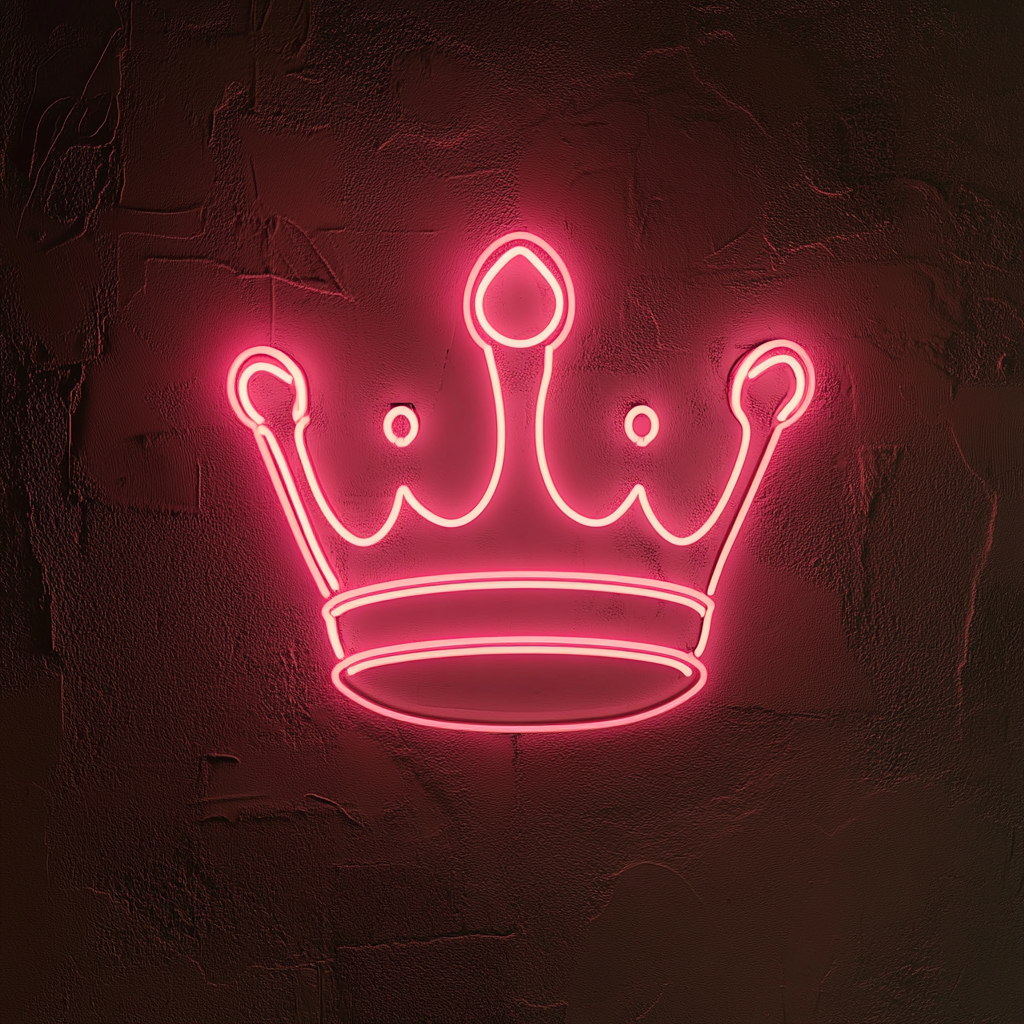 Crown - Pink Neon Sign, 18 Inches