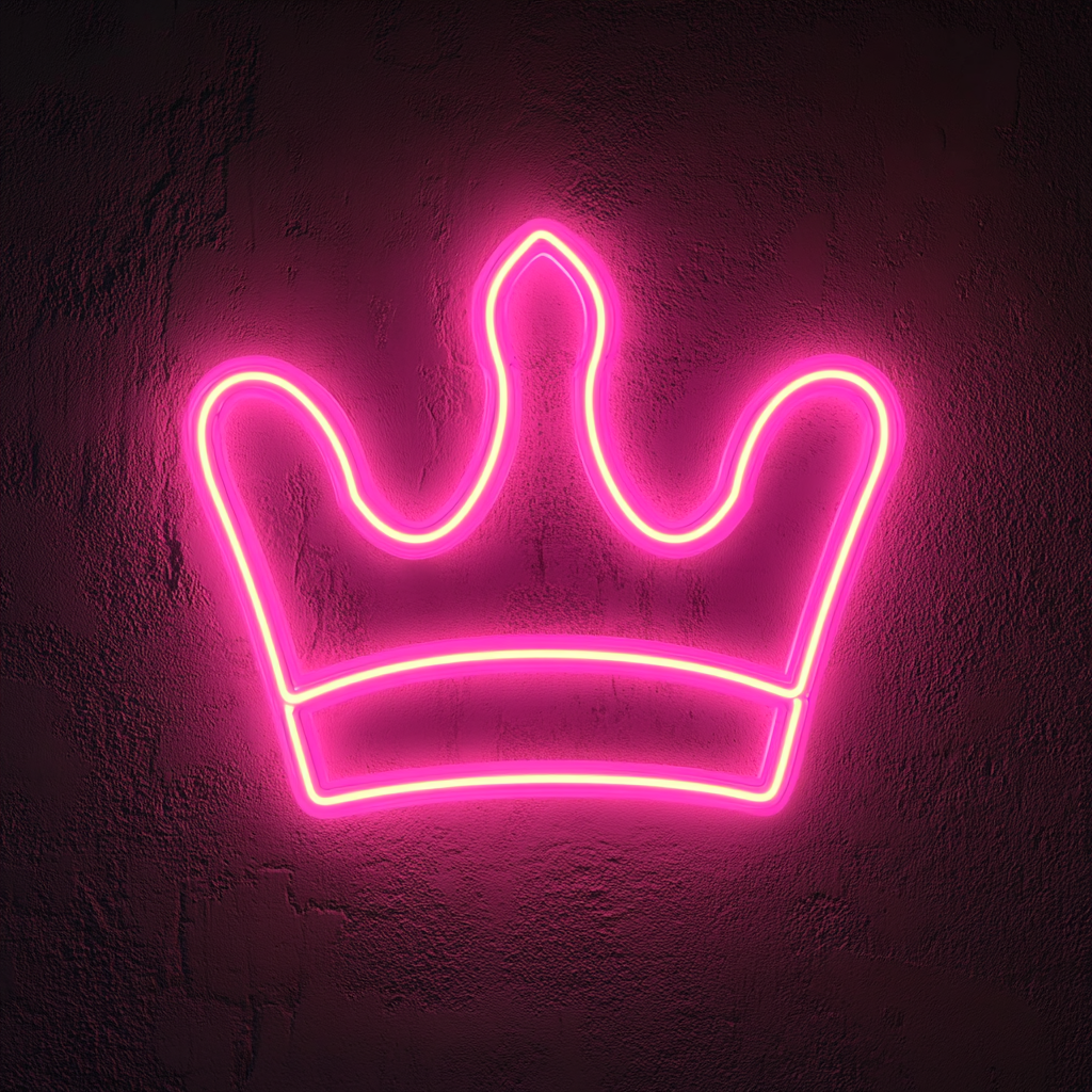 Crown - Pink Neon Sign, 18 Inches