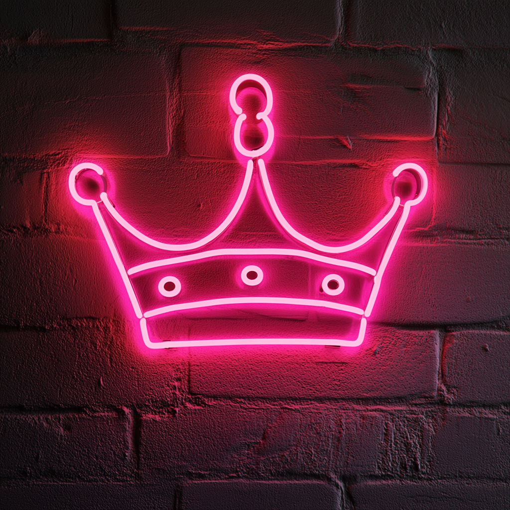 Crown - Pink Neon Sign, 18 Inches