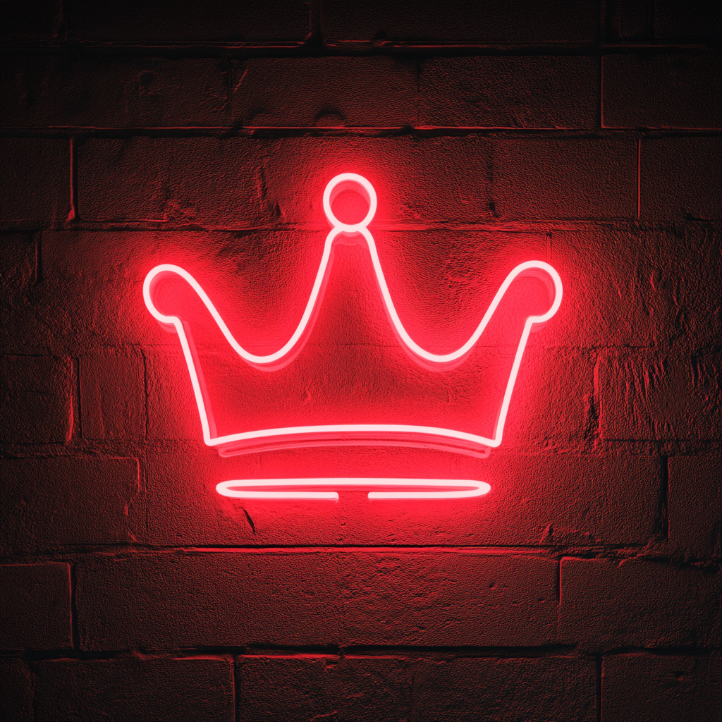 Crown - Red Neon Sign, 18 Inches