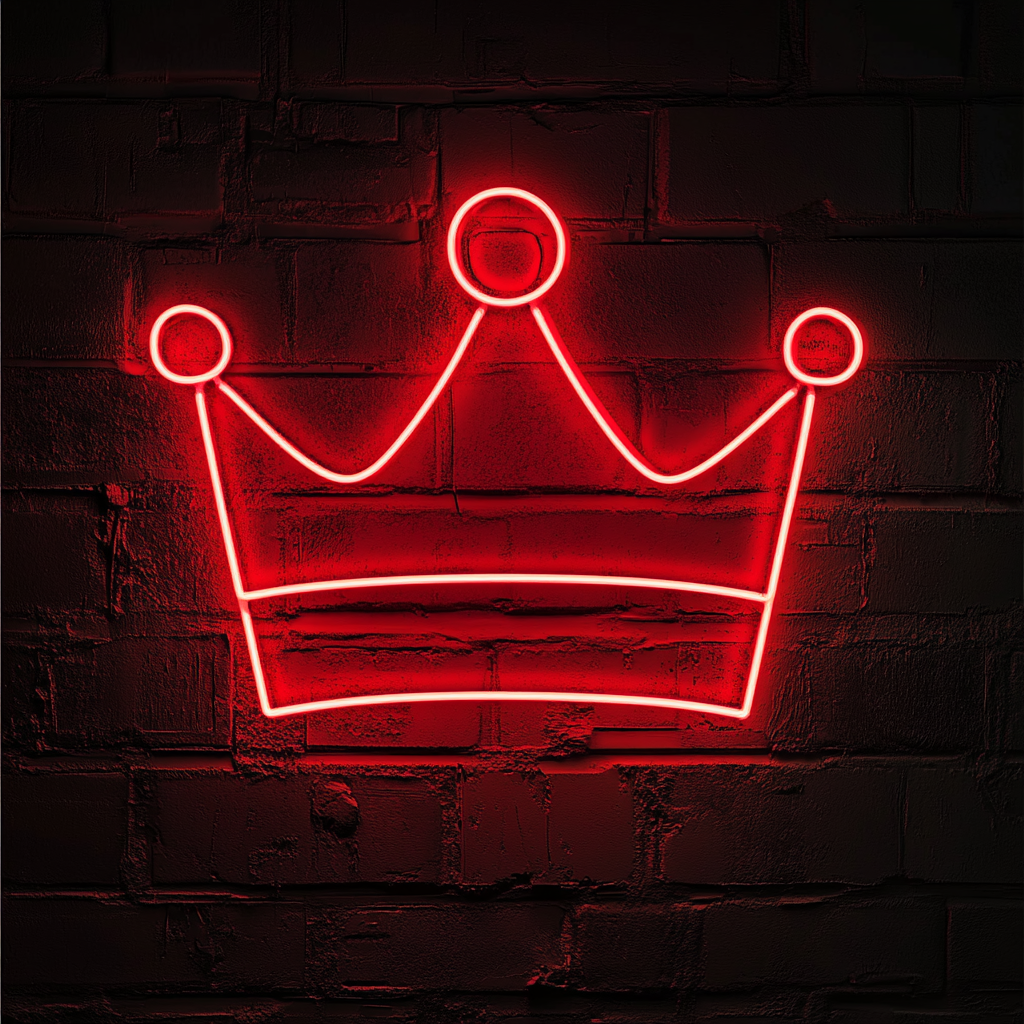 Crown - Red Neon Sign, 18 Inches