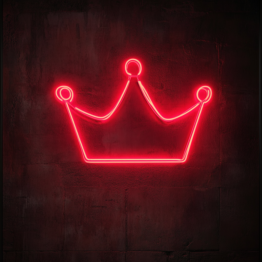 Crown - Red Neon Sign, 18 Inches