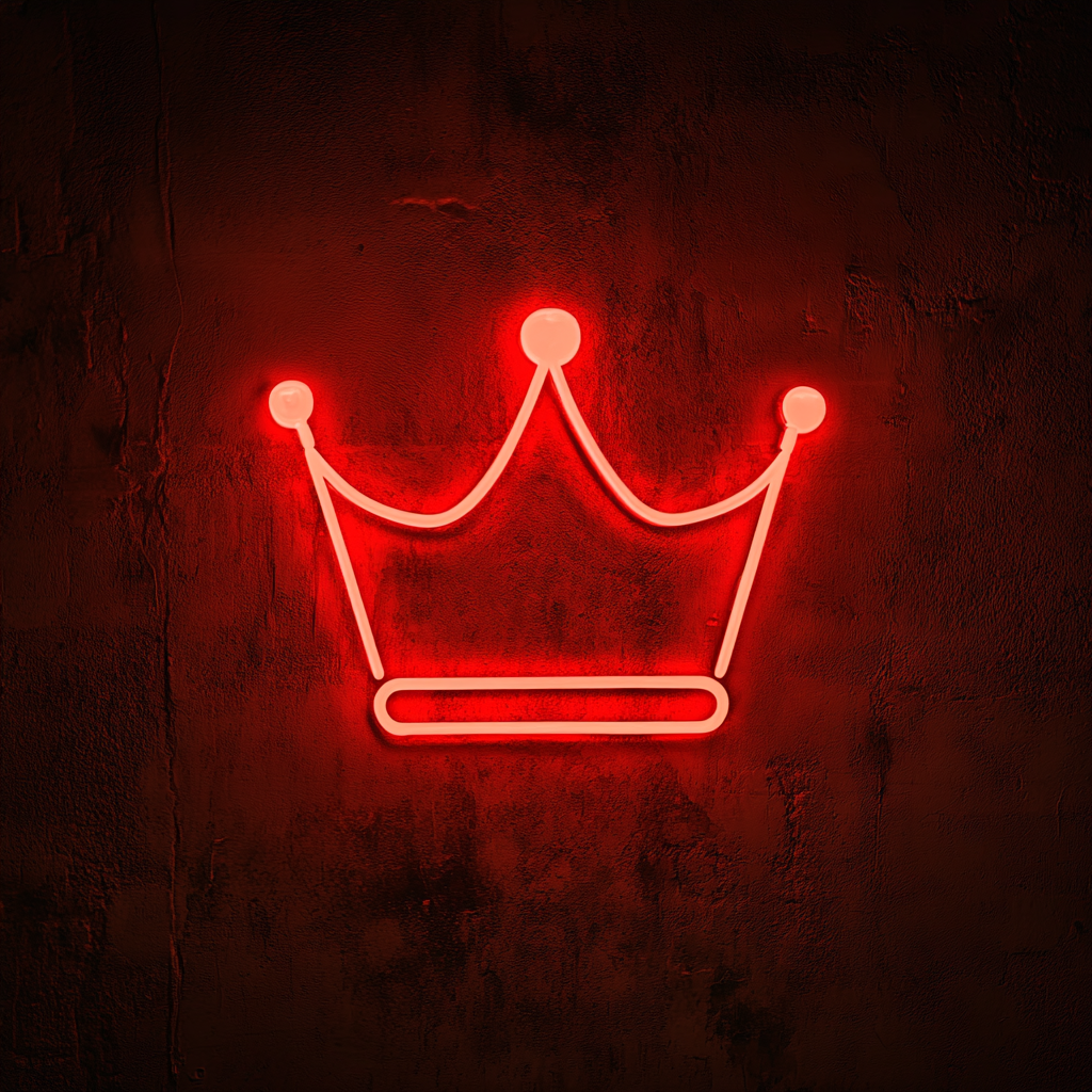 Crown - Red Neon Sign, 18 Inches