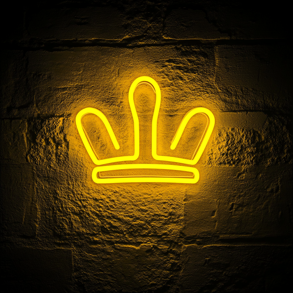 Crown - Yellow Neon Sign, 18 Inches