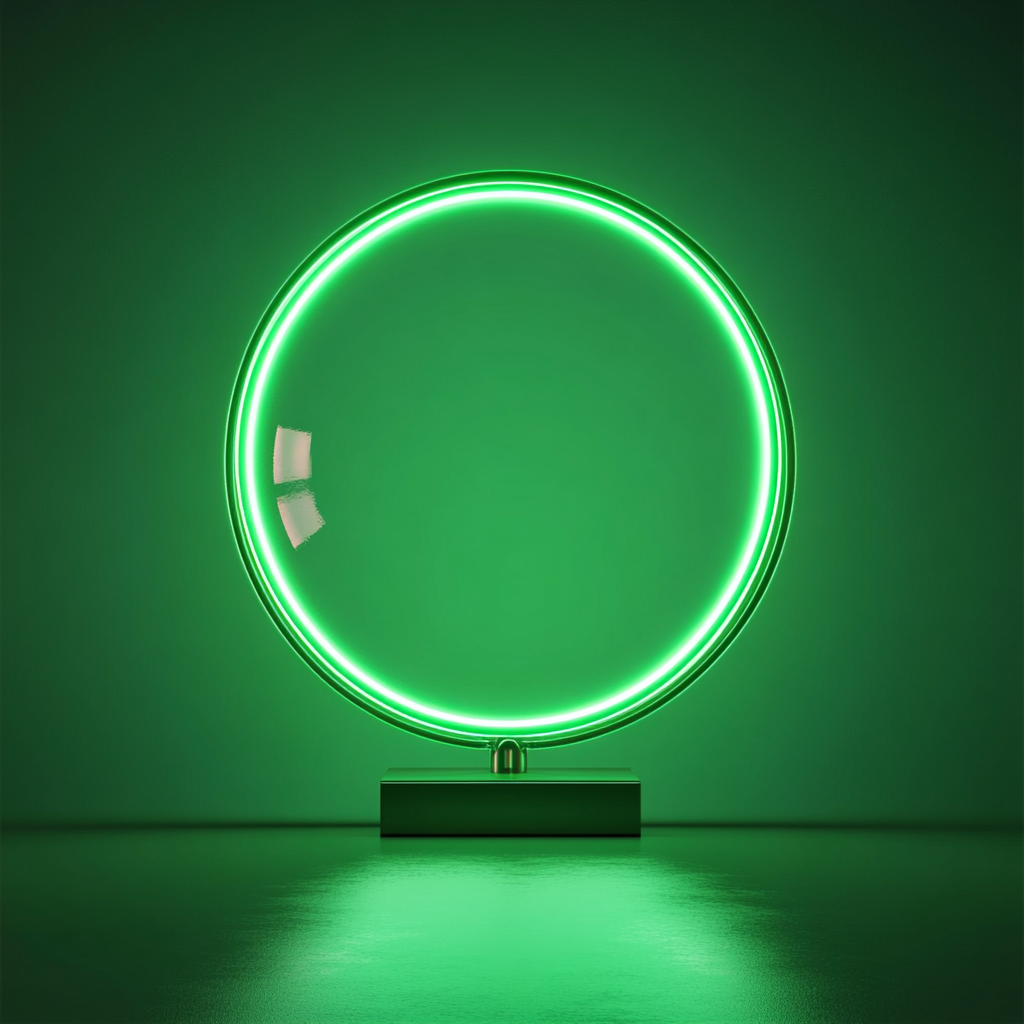 Crystal Ball - Green Neon Sign, 18 Inches