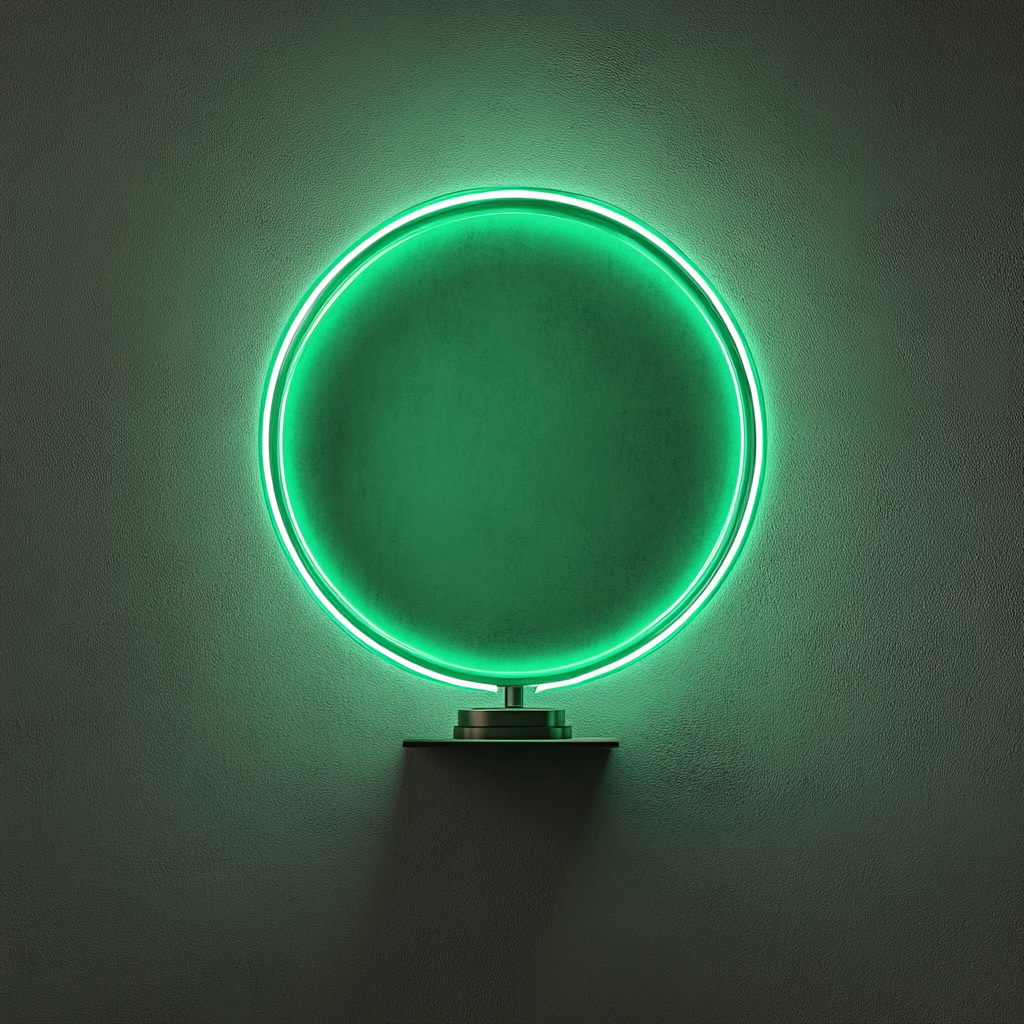 Crystal Ball - Green Neon Sign, 18 Inches