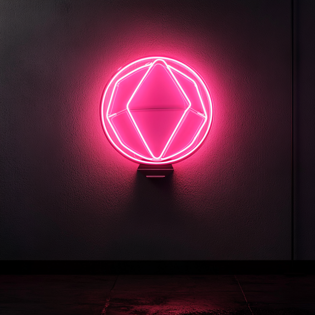 Crystal Ball - Pink Neon Sign, 18 Inches