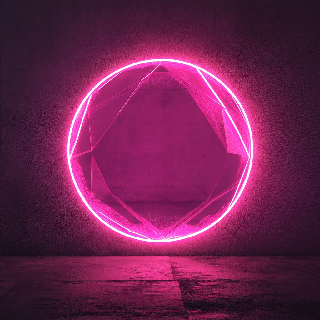 Crystal Ball - Pink Neon Sign, 18 Inches