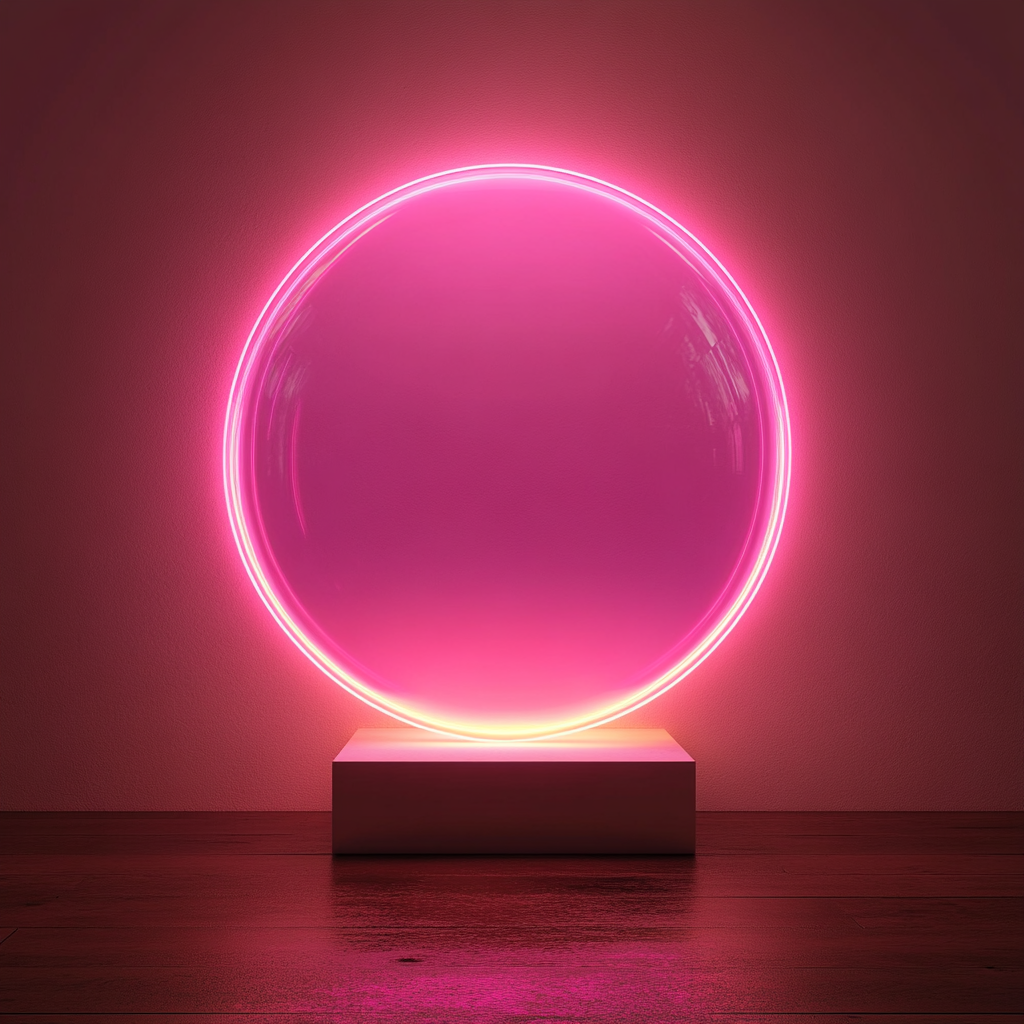 Crystal Ball - Pink Neon Sign, 18 Inches